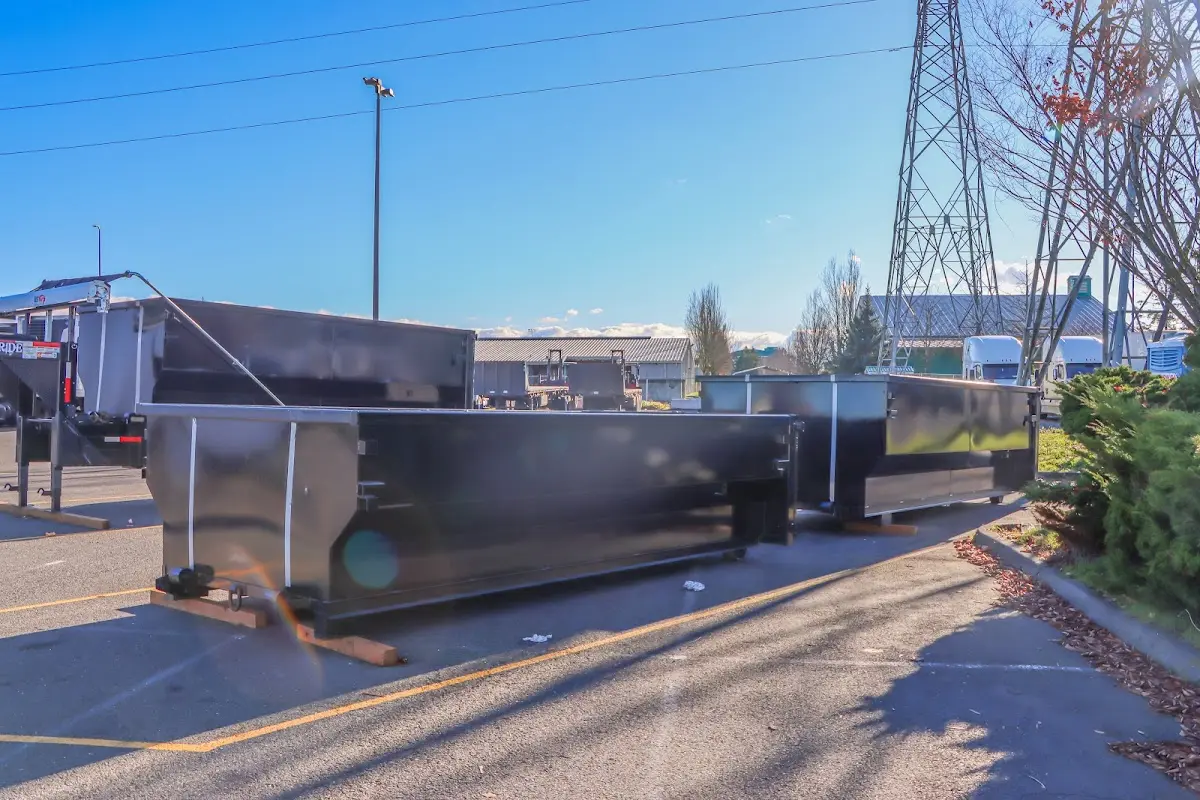 Roll-off dumpster ready for waste disposal at job site for Construction Dumpster Rental in Malverne